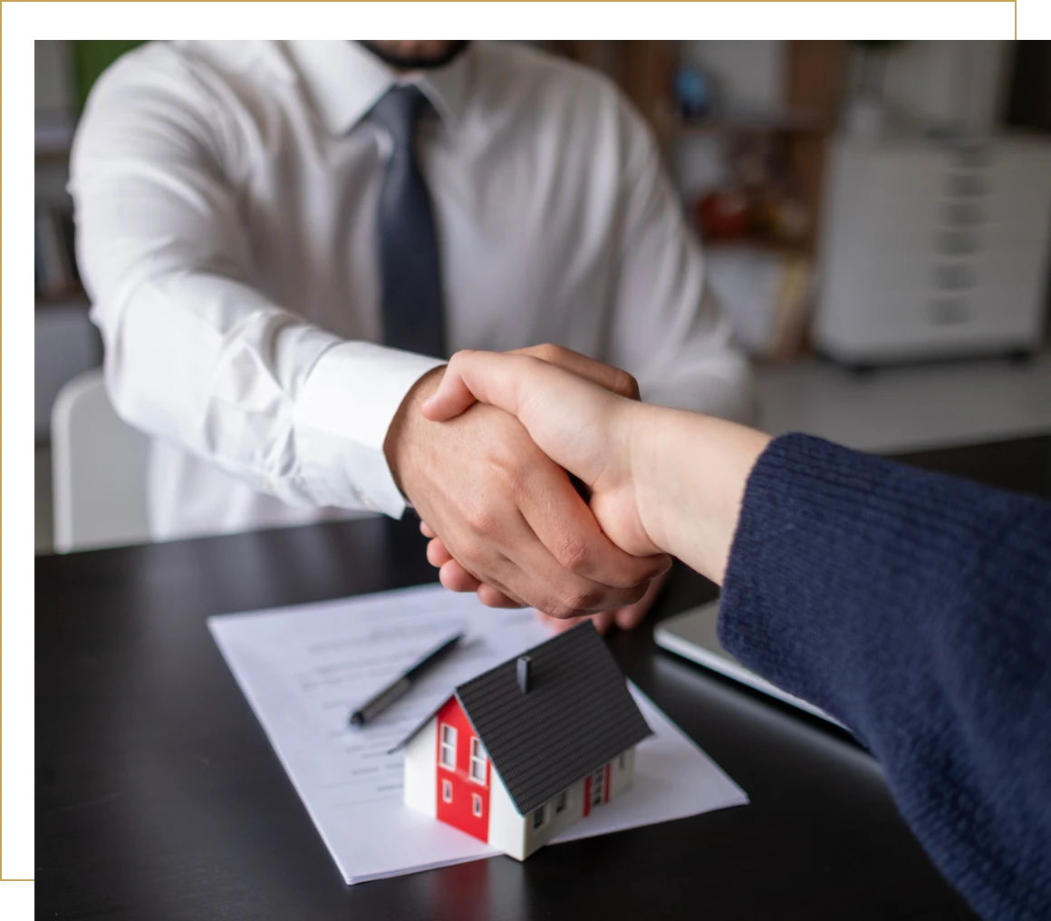 Closing a house deal handshake